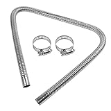 Abgasschlauch für Stromerzeuger 120 CM, JatilEr Abgasschlauch 25mm Standheizung Auspuff Edelstahl Auspuff Schalldämpfer, Auto Edelstahl Auspuffrohr mit Zwei Edelstahlklammern für Diesel Heizung