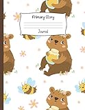 Primary Story Journal: Bear Kindergarten Journal with Drawing Area | Composition Notebook with Dotted Midline and Picture Space | Grade Level K-2 ... for Kids | Perfect for Homeschool C