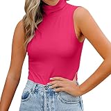 Eaylis Damen gestricktes Garn Slim Leibchen Sexy einfarbig Undichtes Schultergurt-Oberteil,lose Ärmelloses Shirt für Frauen mit Motiv Hemd Lässig Bedruckte Tops Plus Size T-Shirts B