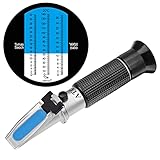 HHTEC Winzer Refraktometer 0-32 Brix (Zucker) 0-140 Öchsle 0-27 KMW mit ATC für Wein Bier Brauen für Messung des Zuckeranteils zur Herstellung von Qualitätsweinen mit Bedienungsanleitung in D