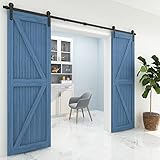 JHGJBJ Schiebetür Komplettset, Scheunentor-Hardware-Kit, Doppeltür-Schiebe-Scheunentor-Hardware-Kit, Professionelles Schiebe-Scheunentor-Hardware-Kit, Doppelte Holztüren Verw