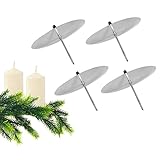 GoMaihe 8cm Kerzenhalter Adventskranz Silber 4 Stück, Adventskerzenhalter Metall Kerzenleuchter, Kerzenteller Kerzenstecker Kerzenständer für Advent Weihnachts Tisch Deko, MEHRWEG