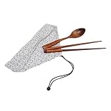 Löffel aus Rattan, Holz-Picknickgeschirr mit niedlichem Rücken, für Ausflüge, Sport, Camping, Ausdauer, hervorragende Qualität und k