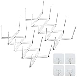 2er Set Deckelhalter Rippchenhalter mit 4 Klebehaken aus Edelstahl Topfdeckelhalter Verstellbarer Multifunktionales Spareribs-Halter Teleskoplagerregal Abtropfgestell für Küchen und G