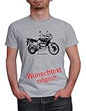 Herren T-Shirt Africa Twin mit Wunschtext (Grau, XL)