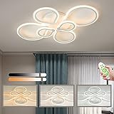 JDMYL Kreative LED Deckenlamp, 55W Moderne Ring Deckenleuchte, Dimmbare 3000K-6000K Wohnzimmer Deckenlamp, Schlafzimmer, Kinderzimmer [6 Köpfe]