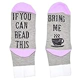 XingYue Direct Wenn Sie dies lesen können, bringen Sie mir Schokolade Anti-Rutsch-Baumwollsocken Neuheit Lustige Sprüche Socken (Color : Purple, Size : M)