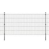 MUSEVANE Garten Doppelstabmattenzaun & Pfosten 2008x1030mm 26 m Verzink