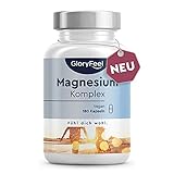 Magnesium Komplex - 400mg elementares Magnesium pro Tag - Premium: Aus 5 hochwertigen Verbindungen - Laborgeprüft ohne Zusätze in Deutschland herg