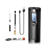 SZHWLKJ Drahtlose Luftpumpe, bewegliche Luft Compressor Mini Electric Air Inflator 2000mAh Lithium- Batterie mit Digital LCD LED- Licht for Ball und Auto-Fahrrad-R