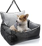 CATROMANCE Hunde Autositz für Kleine Mittlere Hunde wasserdichte und Extra Stabiler Hundeautositz für Rückbank und Vordersitz Hundesitz Auto mit Sicherheitsg