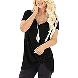 TTTOY Tshirt Damen sexy Tunika Damen lang copyshirt oversizepullover Damen Schwarze Bluse Kurzarm Baumwolle Tshirt Langarm Damen floryday Pullover schicke Oberteile Damen Hemd D