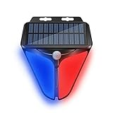 Starmood Solar-Alarmleuchte, kabellos, Bewegungsmelder, Sicherheitsleuchte für den Außenbereich, wasserdicht, für Induktion, LED-Blinklicht für Garten, H