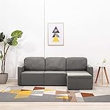 Nicoone Ecksofa L-förmiges Sofa Modulares 3-Sitzer-Schlafsofa, Wohnzimmersofa mit Schlaffunktion Rückenlehne Gepolstertes Sofa Taupe S