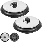 Stöpsel für Waschbecken, 2 Pack, Ø 42 mm auf 40 mm Oberseite auf Unterseite, mit Ø 60 mm Blende, verchromte Metall Oberseite, Ablauf Stopfen für 1 1/2' Zoll Ventiloberteil, Abfluss Stöpsel Waschbeck
