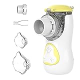 FEELLIFE Inhalator Vernebler, Inhalationsgerät für Atemwegserkrankungen wirksam, Inhaliergerät für Kinder und Erwachsene, Einstellbarer Sprühnebel, mit 2 Zerstäubermemb