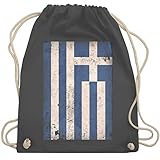 Shirtracer Kinder Fahnen und Flaggen - Griechenland Flagge Vintage - Unisize - Dunkelgrau - griechenland kinder - WM110 - Turnbeutel und Stoffbeutel aus Baumw