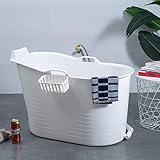 Mobile Badewanne, Ideal für das kleines Badezimmer, 97x52x65cm, Stylisch und Stimmungsvoll (white)