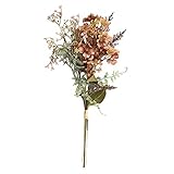 ToDIDAF 1 Strauß mit 3 Blumen Kunstblumen Kunstpflanze Künstliche Blumen Künstliche Pflanze für Weihnachten Geburtstag Hochzeit Wohnzimmer Büro Cafe Desktop Deko 42cm (Kaffee)