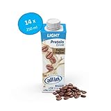 all in® LIGHT Protein Drink Kaffee 14 x 250ml - Diät Shakes zum Abnehmen mit extra Koffein und ohne Zuckerzusatz | Low Carb Lebensmittel Eiweiß Shake Meal Rep