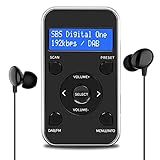 Mangokit Personal Pocket DAB/DAB+/FM Digital Radio LCD Display Eingebauter Akku Schwarz Silb