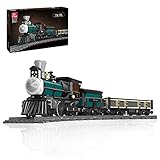 LTGO Retro Güterzug-Dampfzug Bausteine, Mould King, 560+ Teile TH10 Zug Dampftriebwagen Modell mit Schiene, Kompatibel mit Leg