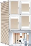 Plissee Rollo zum Kleben ohne Bohren Klemmfix Vision Beige Crush Stoff Akkordeon 80 x 150 cm (Breite x Länge)