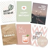25er Set Geburtstagskarten hochwertig - Glückwunschkarte, Postkarte zum Geburtstag - Happy Birthday Karten als Postkarten Set - ideal als Grußkarte und Gutschein für Männer und F