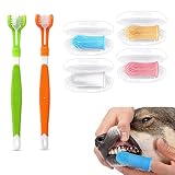 Zahnpflege Hundezahnbürste Fingerling 6 Stücke,Pet Zahnbürste,Fingerzahnbürste,Weiche Fingerzahnbürste aus Lebensmittelechtem Silikon für Hunde, Zahnstein Zungenreiniger 360° voll Umschlungene B