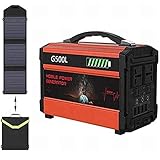 Tragbarer Generator 444Wh / 120000mAh Solar Generator (Solarpanel Optional) mit faltbarem 50W/100W Solarpanel-Notstromversorgungs-Lithium-Batteriepack für Draussen Garten Party Reise Camping N