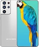 Nicht gesperrtes Handy, 7,3'HD + -Screen 12GB + 512GSMARTPHONE 24MP + 48MP Dual-Kamera 6800mAh-Batterie freigeschaltetes Mobiltelefone S21 Ultra, Support OTG,Silb
