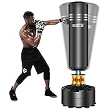 Dripex Boxsack Erwachsene Freistehender Standboxsack MMA Boxpartner Boxing Trainer Heavy Duty Boxsack mit Saugfuß (Schwarz)