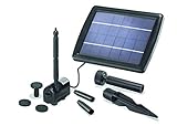 Solar Teichpumpe 2 Watt Solarmodul 175 l/h Förderleistung 70 cm Förderhöhe Komplettset Gartenteich, 101010