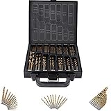 XUELIAN Bohrer Set Twist Split ​Gerader Schaft Titan HSS Engineering Steel Bohrer Kit 170Pcs 1-10mm Metric Spiral Point Tap