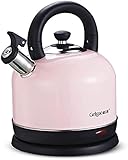 XBR Wasserkocher 304 Edelstahl 1500W 2L Wasserkocher mit großer Kapazität Automatische Abschaltung Anti-Dry Pink