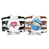 Bestchong Armband mit Handschlaufe und Lederseil, für immer Liebe, Pinguin, Wissenschaft und Natur, Doppel-S