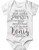 Mikalino Babybody mit Spruch für Jungen Mädchen Unisex kurzarm Ganz gleich wie viele Prinzen es gibt | handbedruckt in Deutschland | Handmade with love, Farbe:weiss, Grösse:68