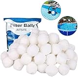 Aitsite Filterbälle 1300g 14.8 Liter Filter Balls (mit Wäschenetze) ersetzen 46 kg Filtersand für Pool Sandfilter, Schwimmbad, Filterpump