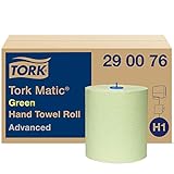 Tork Matic grünes Rollenhandtuch Advanced 290076 - H1 Papierhandtücher für Rollenhandtuchspender, saugfähig und reißfest, 2-lagig, grün - 6 Rollen x 150