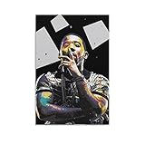 BDTSRT Kunstwerk Malerei Leinwanddrucke Kein Rahmen 60X90cm Pop Rapper Canvas Wall Art for Living Room Bedroom Poster Prints YFN Lucci Rapper Hip Hop