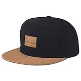 Johnny Urban Cap Herren & Damen Snapback Schwarz/Braun Dean Basecap aus Hochwertigem Material - Stylische Cappy verstellbar & mit Logo Badge - One Size Unisex Schirmmü