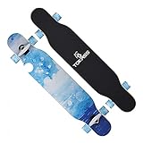 VSDEXR 46x9 Zoll Komplettes Longboard Skateboard 4 Radbürste Straße Anfänger Erwachsene Kind Mädchen Junge Teenager 7 Schichten Ahorn Max. Belastung 200kg