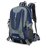 40L Wandern Rucksack, Multifunktions Wasser-resistent Casual Camping Trekking Rucksack für Radfahren Reisen Klettern Outdoor Sport SBS Reißverschluss (Dunkelblau)