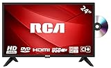 RCA RD24H1 24-Zoll HD LED Fernseher mit DVD-Spieler Triple-Tuner (DVB-T2/DVB-C/DVB-S2), HDMI- und USB