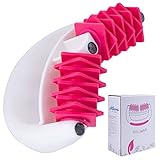 RollMag - Anti Cellulite Massageroller mit Magneten - Faszien Body Roller Massagegerät gegen Orangenhaut - Massagehandschuh für straffe Haut (Pink)