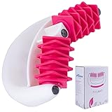 RollMag - Anti Cellulite Massageroller mit Magneten - Faszien Body Roller Massagegerät gegen Orangenhaut - Massagehandschuh für straffe Haut (Pink)