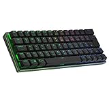 Cooler Master SK622 Wireless-Gaming-Tastatur im kompakten 60%-Layout, Flache mechanische Schalter, RGB-Beleuchtung, Bluetooth- und Kabelverbindung, Apple/PC/Smartphone-kompatibel – Schw