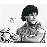 JIANGGE Gedruckte Leinwand Poster Wandbild, Kunst Leinwand Fußballstar Diego Maradona, rahmenlose Wohnzimmer Innendekoration Plakat, 40 * 60
