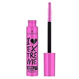 essence I LOVE EXTREME crazy volume mascara, Wimperntusche, schwarz, schwunggebend, verlängernd, volumengebend, langanhaltend, vegan, entspricht unserem CLEAN BEAUTY Standard, ohne Parfüm (12ml)