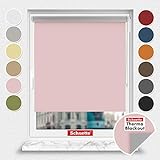 Schuette® Verdunkelungsrollo ohne Bohren/mit Bohren 2in1 ● Thermo Rollo Kollektion: Powder Blush (Rosa) ● 45 x 130 cm (Breite x Höhe) ● Suprafix Klemmrollo Klemmfix 2.0 ● 60s Montag